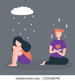 Sadness Depression Crying Heartbreak Vector