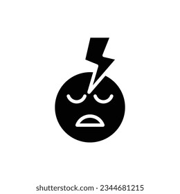 Sadness Emotion Filled Icon Vector Illustration