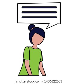 sadness girl disappointed and depressed talk bubble vector illustration