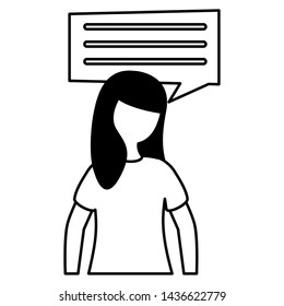 sadness girl disappointed and depressed talk bubble vector illustration
