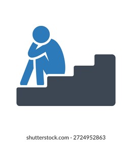 Ícone de tristeza. Ícone Desistir