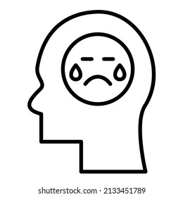 Sadness icon vector image. Can also be used for web apps, mobile apps and print media.