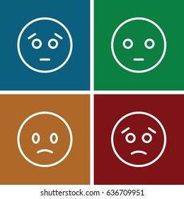 Sadness icons set. set of 4 sadness outline icons such as