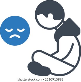 Sadness  illustration with isolated background 