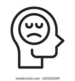 sadness line icon illustration vector graphic