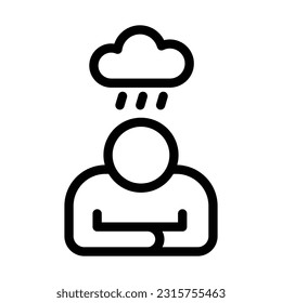 sadness line icon illustration vector graphic