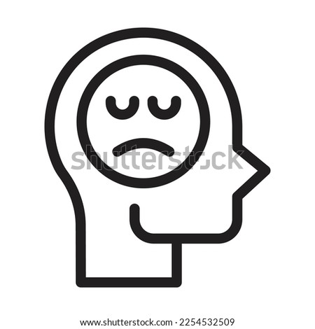 sadness line icon illustration vector graphic