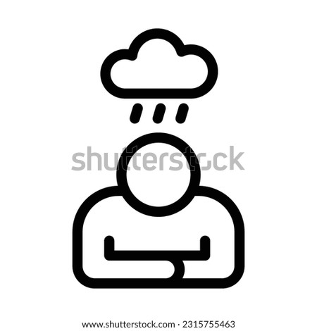 sadness line icon illustration vector graphic