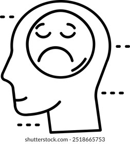 Línea de tristeza Vector Icon Design