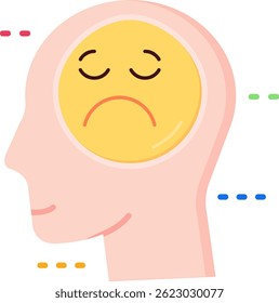 Línea de tristeza Vector Icon Design