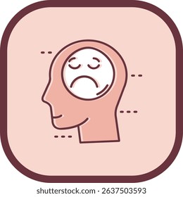 Sadness Line vector Icon Design