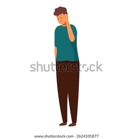 Sadness and shame concept with young man covering his face with his hand