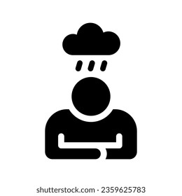 sadness solid icon illustration vector graphic