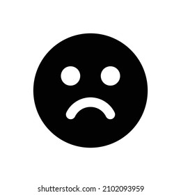 Sadness, unhappy, depression emoticon vector illustration.