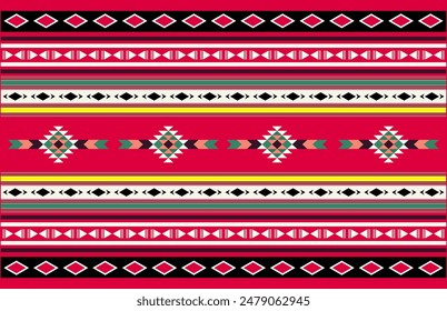 Sadu Pattern Saudi Arabia tradional seamless. Arabic culture Fabric Traditional. Sadu, Sadou, Sadow or Sado. Vector Illustration.