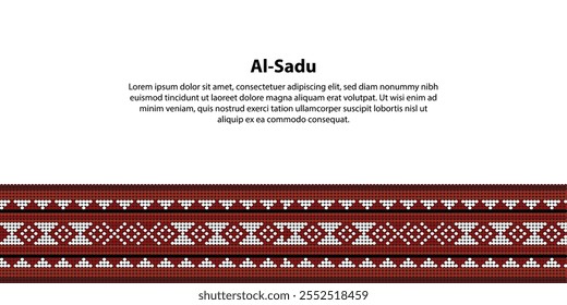 Sadu Pattern Saudi Arabia tradional seamless. Arabic culture Fabric Traditional. Sadu, Sadou, Sadow or Sado. Vector Illustration.
