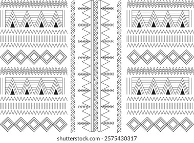 Sadu Pattern Saudi Arabia tradional seamless. Arabic culture Fabric Traditional. Sadu, Sadou, Sadow or Sado. Vector Illustration.