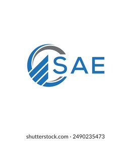 SAE Flat accounting logo design on white background. SAE creative initials Growth graph letter logo concept.SAE business finance logo design.	

