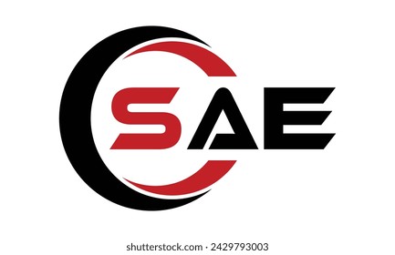 SAE initial letter creative circle shape icon swoosh logo design vector template. monogram, lettermark, circle, calligraphy, symbol, emblem, elegant, abstract, wordmark, sign, art, typography, fashion