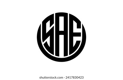 Letra inicial SAE vector de diseño de icono de forma de círculo creativo geométrico. monograma, membrete, círculo, caligrafía, símbolo, emblema, elegante, abstracto, marca de texto, signo, arte, tipografía, icono, forma