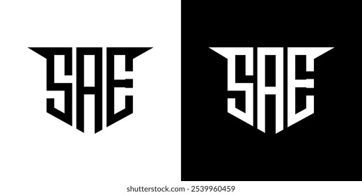 SAE Buchstaben-Logo-Design mit weißem Hintergrund in Illustrator, Vektorlogo modernen Alphabet Schriftart Überlappung Stil, Kalligraphie-Designs für Logo, Poster, Einladung, etc.
