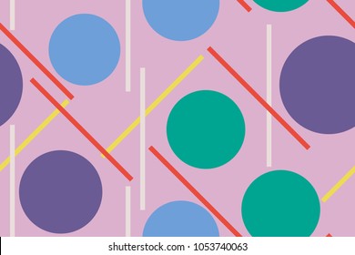Saemless pattern of the Mondrian style. Pink lavender background