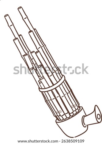 Saenghwang korean music instruement outline style clipart