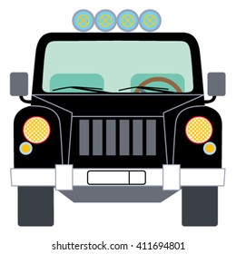 Safari adventure car. Jeep Vector illustration. svg