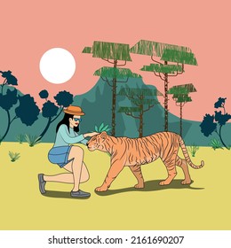safari adventure or tiger love or wild jungle tiger