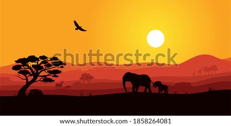 Image, Stock Photo Giraffe Silhouette