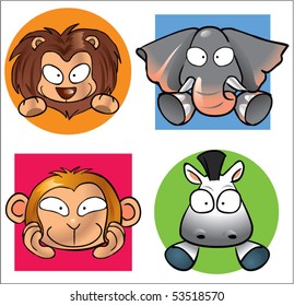 safari animal cartoon