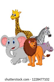 Safari animal cartoon isolated on white background