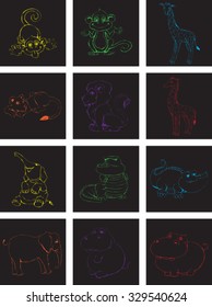 Safari Animal Cutouts - Vector Illustration