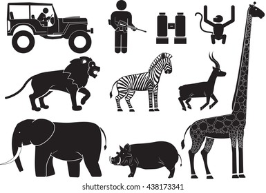 Safari Animal icon set - Illustration