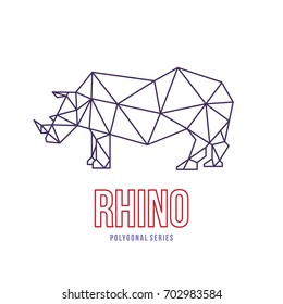 SAFARI ANIMAL LOGO ICON SYMBOL TRIANGLE GEOMETRIC RHINO POLYGON