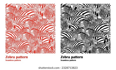 Safari - Animal Print vector illustrations. Seamless pattern. Abstract pattern - Zebra. Red and black zebra seamless pattern. Can be used in print, banner, fashion, poster and design