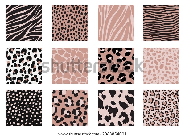 Safari - Animal Print\
vector illustrations. Seamless pattern. Abstract pattern - Zebra,\
leopard, giraffe