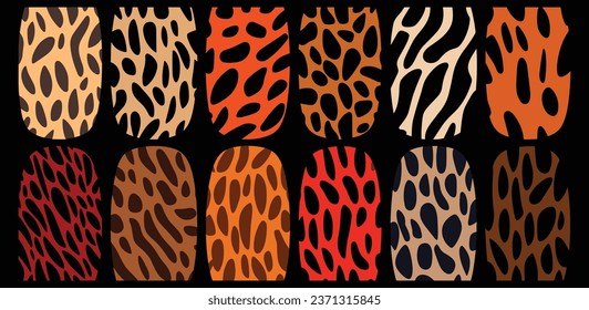 safari animal seamless pattern collection
