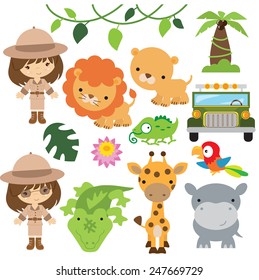 Safari animal vector illustration