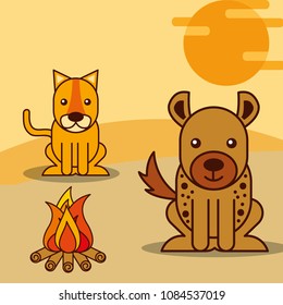Safari Animals Cartoon Stock Vector (Royalty Free) 1084537019