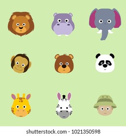 Safari animals isolated cartoon