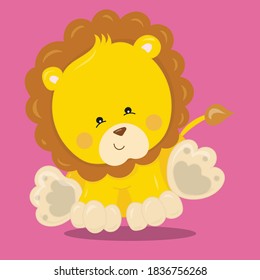ilustración vectorial del león de los animales de safari