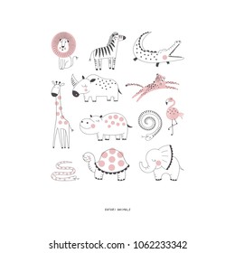 Safari animals set