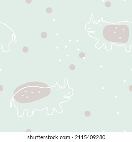 Safari-Tiere einfache Linie zeichnen Kindergarten nahtloses Muster für die Schaffung süßer skandinavischer Kinderzimmer Textil-und Babykleidung