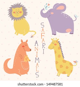 Safari animals vector set