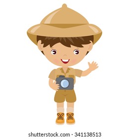 Safari boy vector illustration