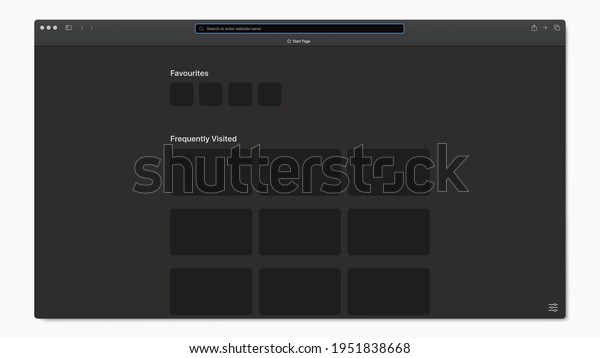 Safari Browser Dark Theme Ui Interface Stock Vector (Royalty Free ...