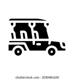 safari car glyph icon vector. safari car sign. isolated contour symbol black illustration