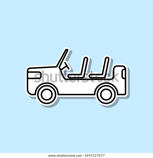 safari car\
sticker icon. Simple thin line, outline vector of Turizm icons for\
ui and ux, website or mobile\
application