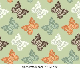 safari collection, batterfly with zebra pattern, decorative safari background, seamless vector pattern 
